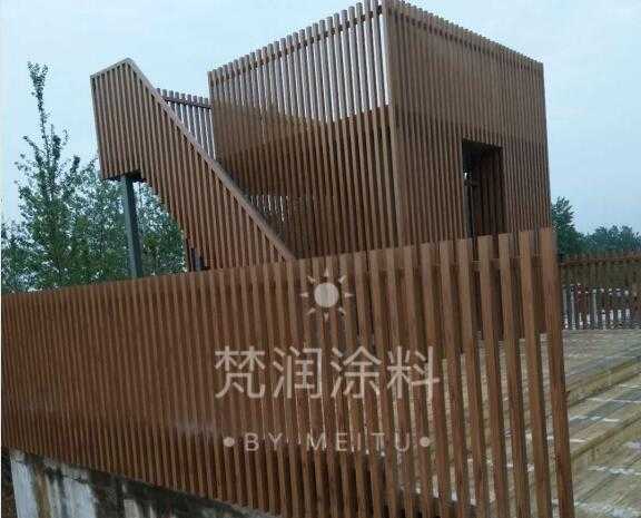 全椒县河道旅游区观景台钢结构木纹漆